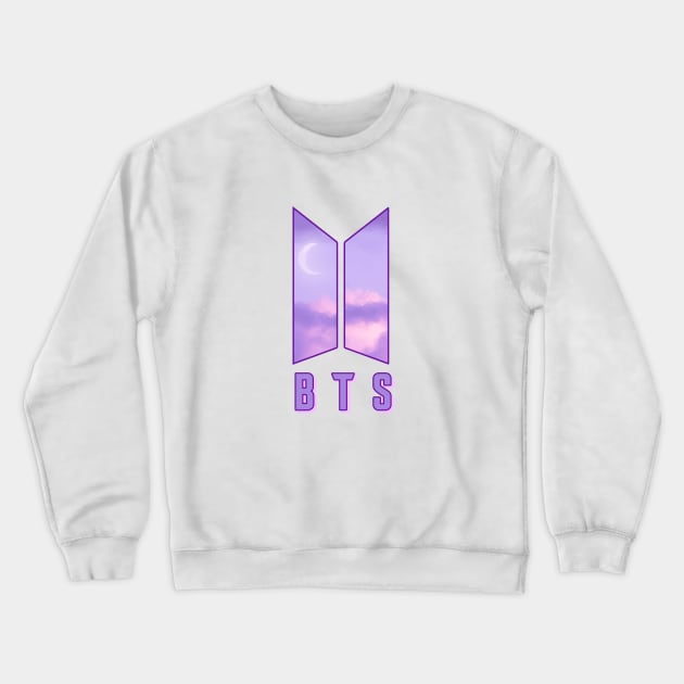 BTS logo ( purple sky) Crewneck Sweatshirt by nelkrshop